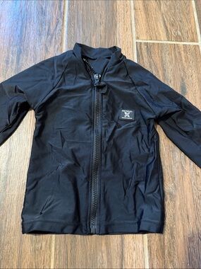 Kids Black Zip-Up One Piece Swim Cover - RadTod